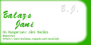 balazs jani business card